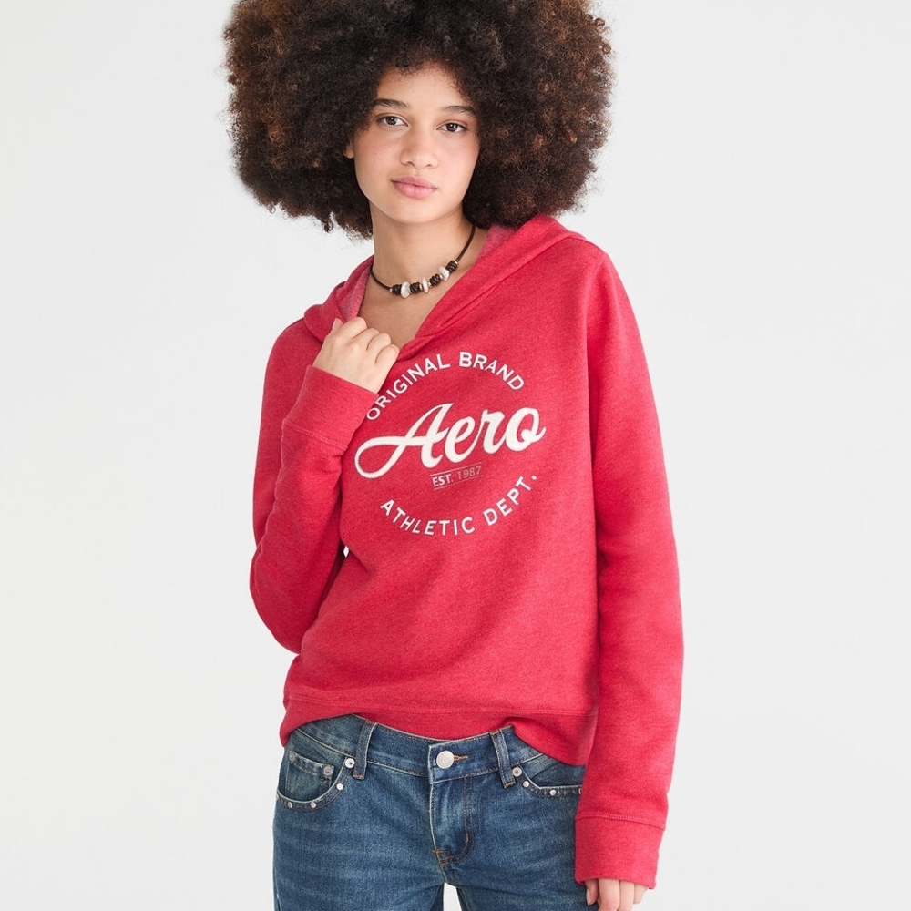 Aero Athletic Dept Pullover Hoodie Red